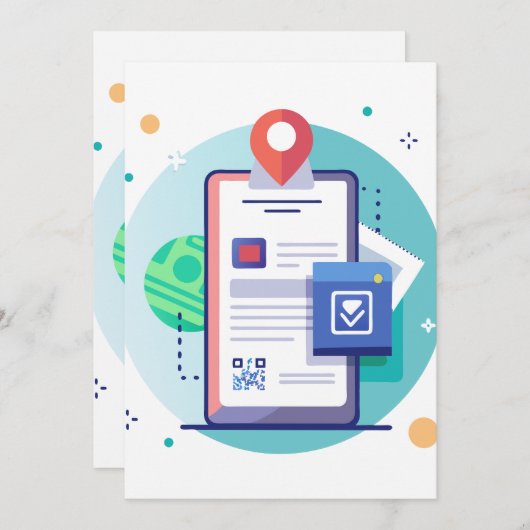 Interactieve augmented reality-uitnodiging kaart (Voorkant / Achterkant)