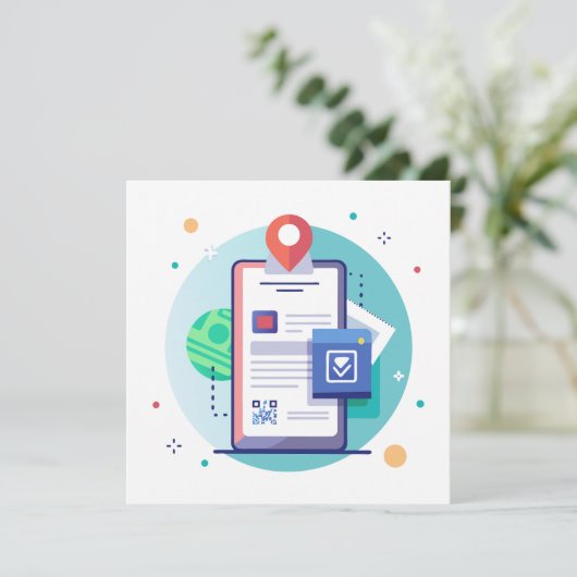 Interactieve augmented reality-uitnodiging save the date (Staand voorkant)