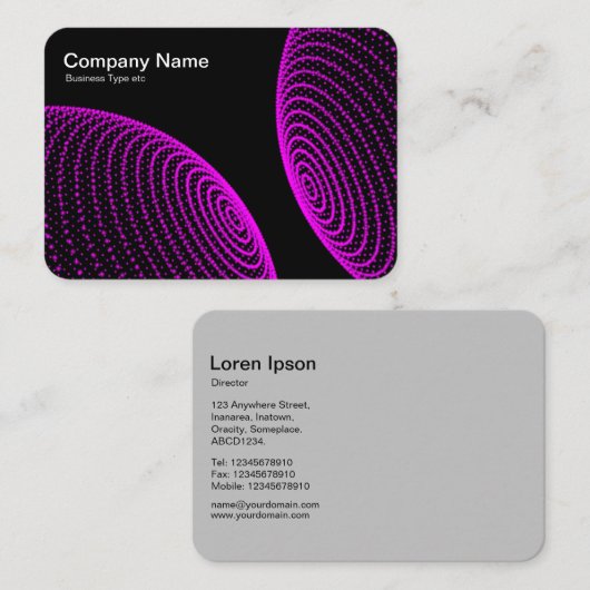 Interactieve bollen - Magenta-lichten Visitekaartje (Voorkant / Achterkant)