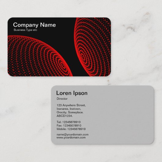 Interactieve bollen - Rode lichten Visitekaartje (Voorkant / Achterkant)