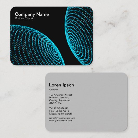 Interactieve bollen - Sky Blue-lampen Visitekaartje (Voorkant / Achterkant)