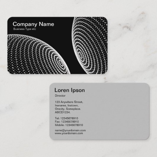 Interactieve bollen - Witte lichten Visitekaartje (Voorkant / Achterkant)