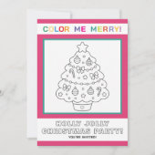 Interactieve kerstboom kleurplaat voor kinderen kaart (Voorkant)