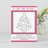 Interactieve kerstboom kleurplaat voor kinderen kaart (Staand voorkant)