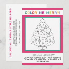 Interactieve kerstboom kleurplaat voor kinderen kaart