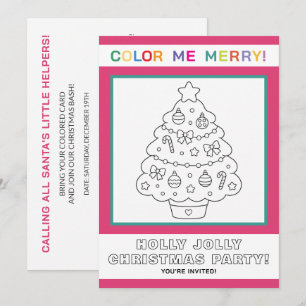 Interactieve kerstboom kleurplaat voor kinderen kaart