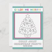 Interactieve kerstboom kleurplaat voor kinderen kaart (Voorkant)