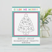 Interactieve kerstboom kleurplaat voor kinderen kaart (Staand voorkant)