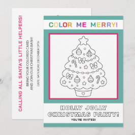Interactieve kerstboom kleurplaat voor kinderen kaart