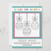 Interactieve Kerstkleurplaatfeest voor kinderen Kaart (Voorkant)