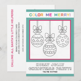Interactieve Kerstkleurplaatfeest voor kinderen Kaart
