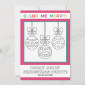 Interactieve Kerstkleurplaatfeest voor kinderen Kaart (Voorkant)