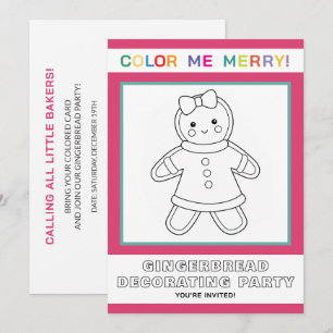 Interactieve Kinderen Suikerbrood Meisje Versieren Kaart