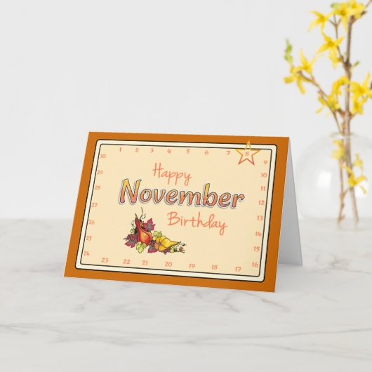 Interactieve 'Move the Star' NOVEMBER Verjaardag Kaart (Gele Bloem)