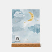 Interactieve QR Code Slaapliedje Blauwe Waterverf Acryl Bord (Voorkant)