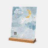 Interactieve QR Code Slaapliedje Blauwe Waterverf Acryl Bord (Hoek)