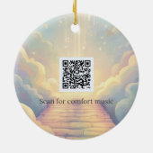 Interactieve QR Muziek Blauwe Regenboogbrug Keramisch Ornament (Achterkant)