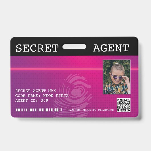 Interactieve Secret Agent Spy Badge - Roze (Voorzijde)