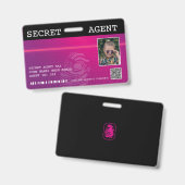 Interactieve Secret Agent Spy Badge - Roze (Voor- en achterkant)