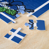 Interactieve uitnodiging voor een blauwe bruiloft legpuzzel (Zijkant)