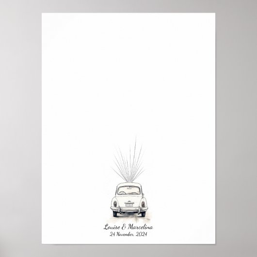 Interactieve vingerafdruk bruiloft gastenboek poster (Voorkant)