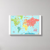 Interactieve Wereldkaart Canvas Wall Art (Voorkant)