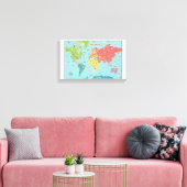 Interactieve Wereldkaart Canvas Wall Art Afdruk (Insitu (Woonkamer))