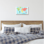 Interactieve Wereldkaart Canvas Wall Art Afdruk (Insitu (Slaapkamer))