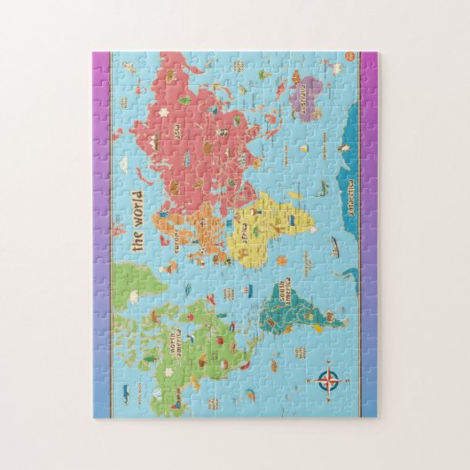 Interactieve Wereldkaart Legpuzzel (Verticaal)