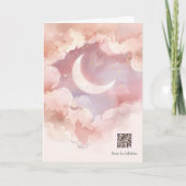 Interactieve Wiegendoeje QR Code | Roze Maan Douch Kaart (Voorkant)