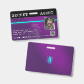 Interactive Secret Agent Spy Badge - Paarse/Blauwg (Voor- en achterkant)
