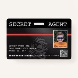 Interactive Secret Agent Spy Badge - Zwart/Rood