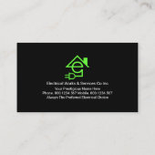 Intercepting Electric Current Letter-E Electrician Visitekaartje (Achterkant)