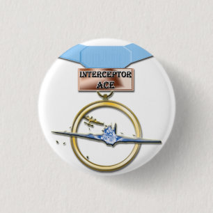 Interceptor Ace-medaille Ronde Button 3,2 Cm