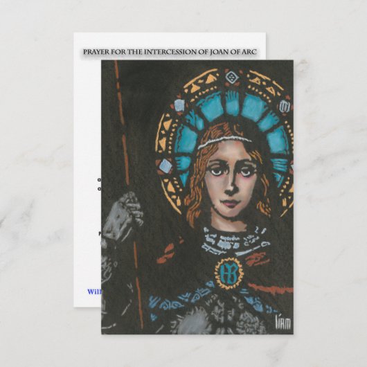 Intercessie Joan of Arc Prayer Kaart (Voorkant / Achterkant)