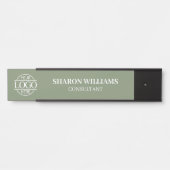 Interchangeable Sage Green Custom Business Logo  Deurbordje (Voorkant)