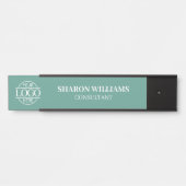 Interchangeable Teal Green Custom Business Logo  Deurbordje (Voorkant)