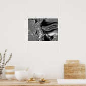 Interconnectie - zwart en wit poster (Keuken)