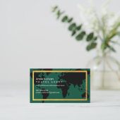 Intercontinental Travel Agent World Map Green Visitekaartje (Staand voorkant)