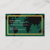 Intercontinental Travel Agent World Map Green Visitekaartje (Voorkant)