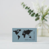 Intercontinental Travel Agent worldmap blue Visitekaartje (Staand voorkant)