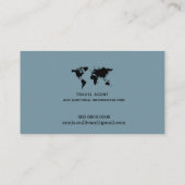 Intercontinental Travel Agent worldmap blue Visitekaartje (Achterkant)