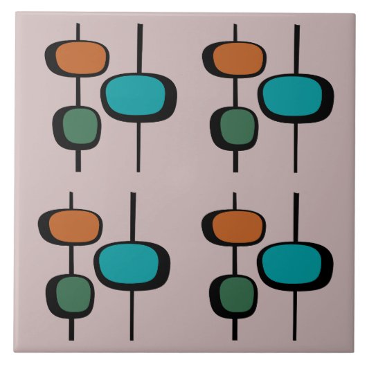 Interessant  ontwerp van de middeleeuwse roze tegeltje (Voorkant)