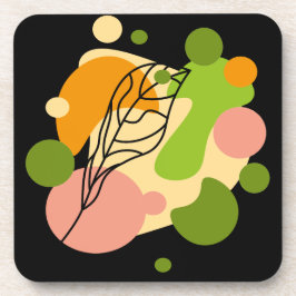 Interessante abstracte plekjes met bladeren bier onderzetter