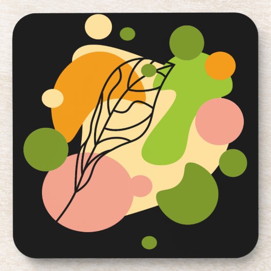 Interessante abstracte plekjes met bladeren bier onderzetter (Voorkant)