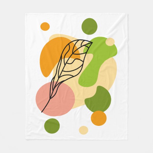 Interessante abstracte plekjes met bladeren fleece deken (Voorkant)