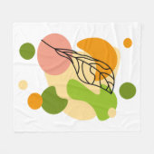 Interessante abstracte plekjes met bladeren fleece deken (Voorkant (Horizontaal))