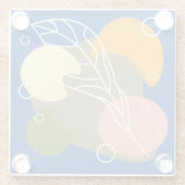 Interessante abstracte plekjes met bladeren glazen onderzetter (Achterkant)