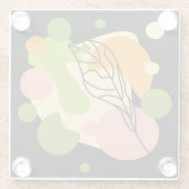 Interessante abstracte plekjes met bladeren glazen onderzetter (Achterkant)