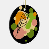 Interessante abstracte plekjes met bladeren keramisch ornament (Rechts)